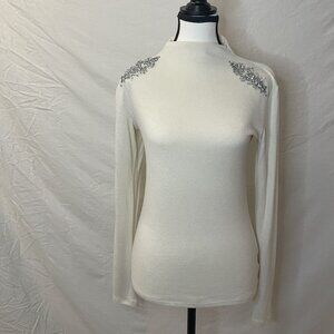White Bejeweled Sweater